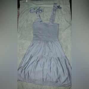Light Blue Smocked Sundress Tie Straps